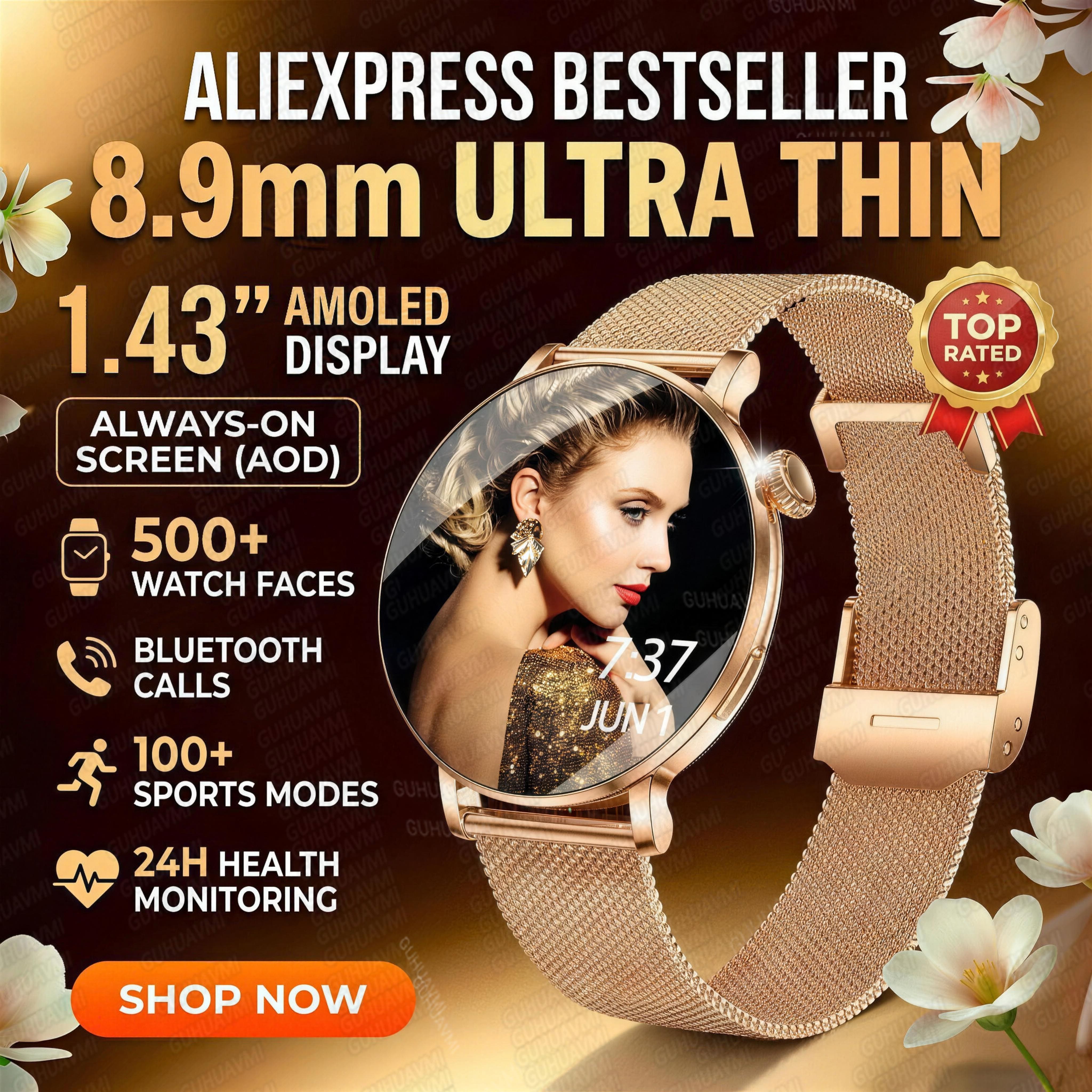 2026New Lady Smart Watch Women - Compass Watch Luxury avaliação e preço