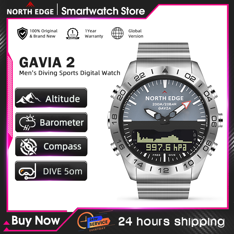NORTH EDGE Mens Dive Watch Mil - Compass Watch Luxury avaliação e preço