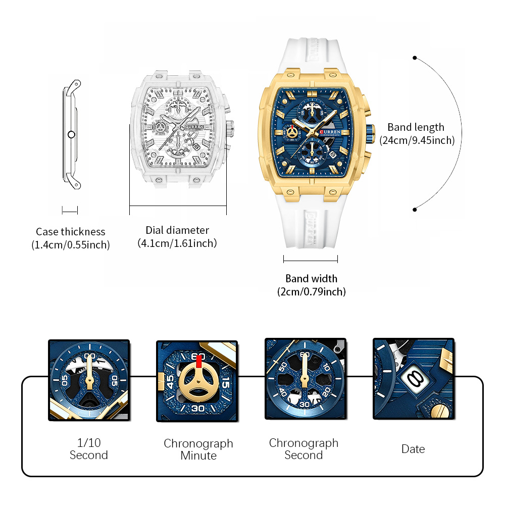 CURREN Luxury Vintage Watch fo - Luxury Watch Uk avaliação e preço