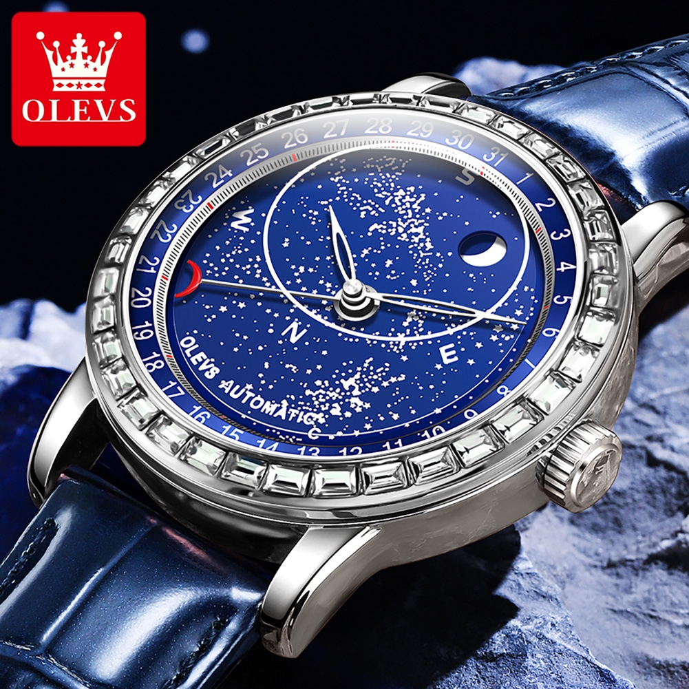 OLEVS 9923 Starry Sky Automati - Compass Watch Luxury avaliação e preço