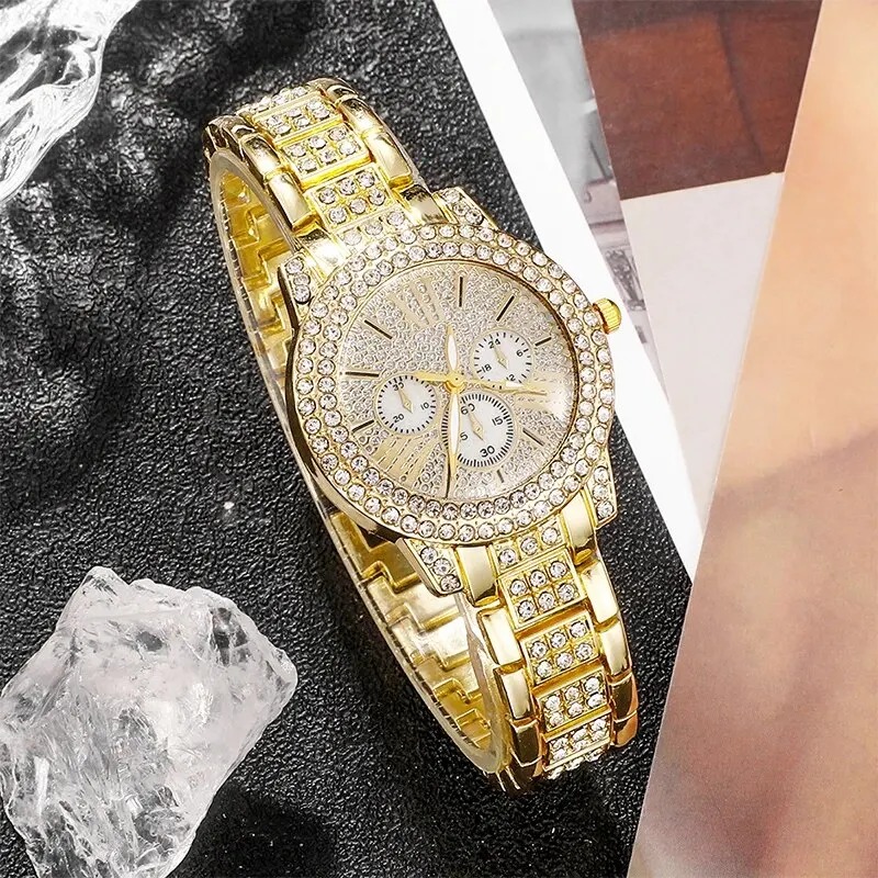 Women's Quartz Watch Gold Luxu - Luxury Watch Quartz avaliação e preço