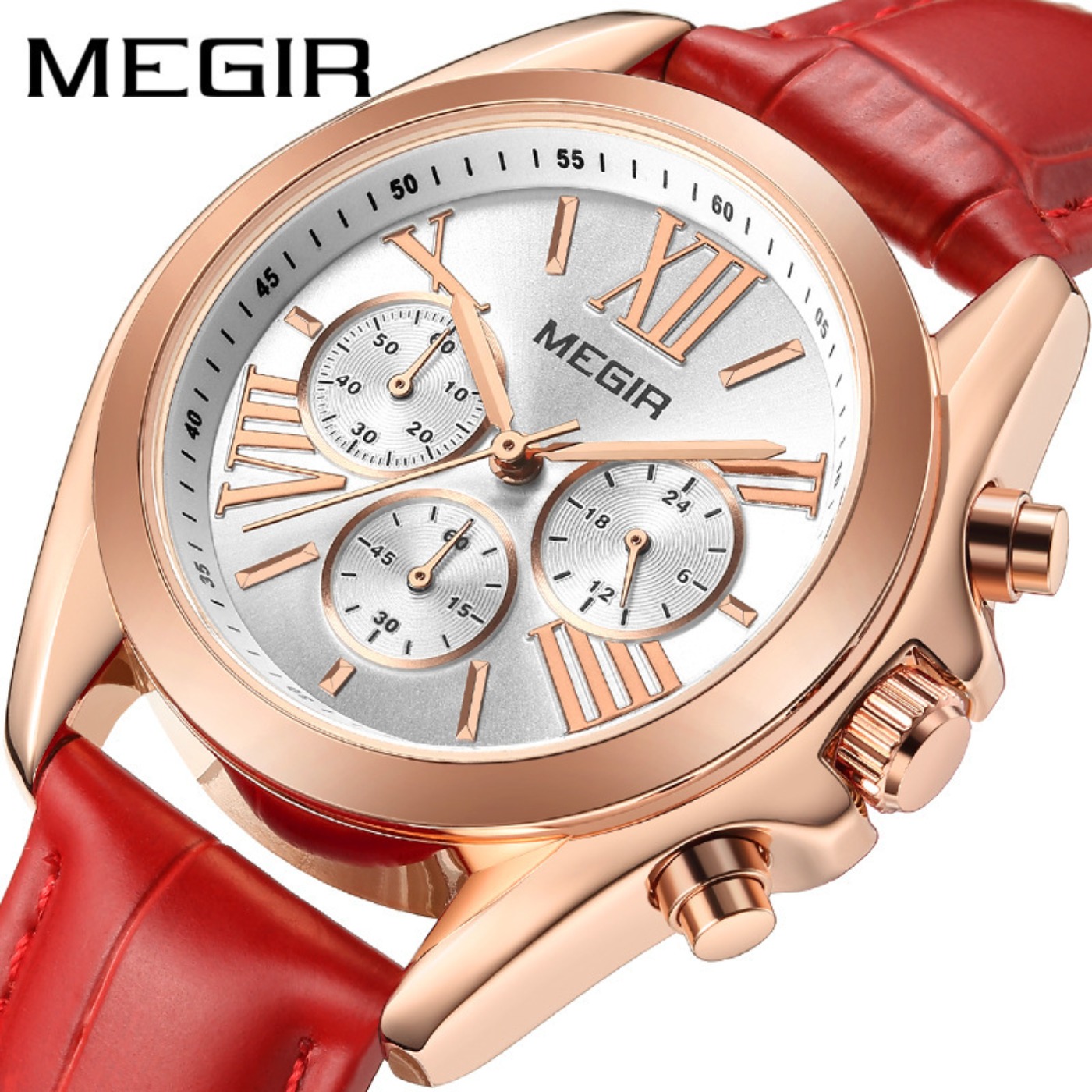 MEGIR New Luxury Leather Watch - Luxury Watch Quartz avaliação e preço