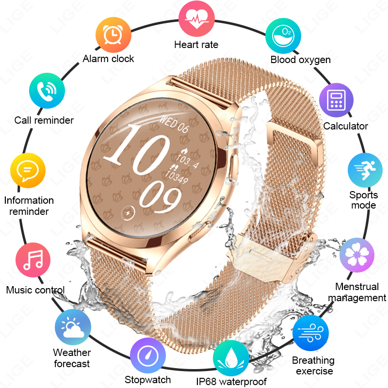 LIGE Luxury Smart Watch For Wo - Compass Watch Luxury avaliação e preço